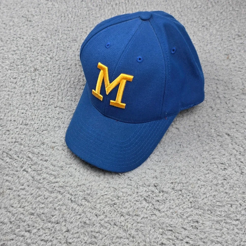 American Needle Baseball Cap Mens 7 1/4 Blue Milwaukee Brewers 1918 Cooperstown